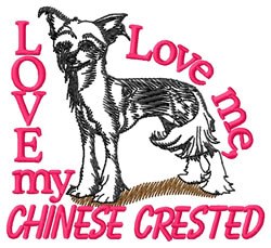 Výšivka motiv psa - čínský naháč